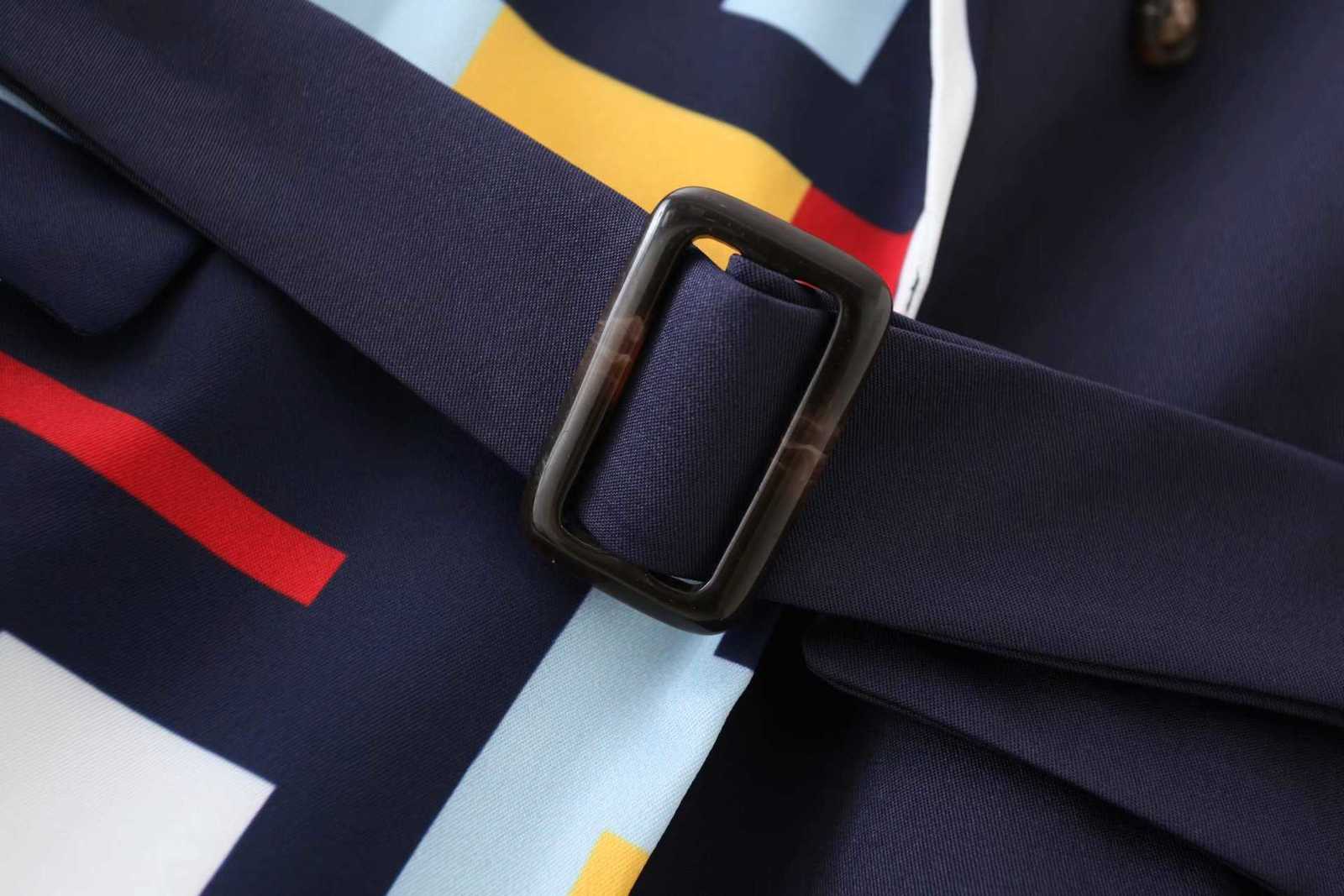 [EWQ] Autumn Sweet Blazer Women Jacket Patchwork Lace-up Ladies Suit Korean Style Contrast Stripes Office Coat 210930