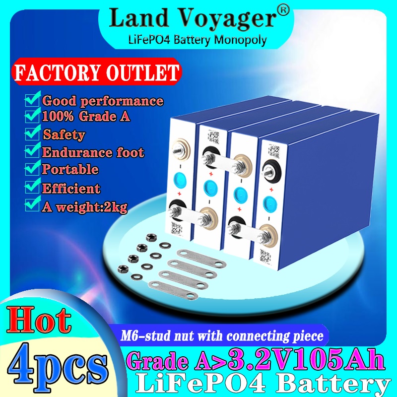 4PCS Land Voyager LiFePO4 battery pack 3.2V 105Ah 100Ah 90Ah 120Ah 150Ah 180Ah 200Ah 280Ah 310Ah 320Ah cells for electric energy storage caravan 12V24V 36V 48V A level
4PCS Land Voyager LiFePO4 battery pack 3.2V 105Ah 100Ah 90Ah 120Ah 150Ah 180Ah 200Ah 280Ah 310Ah 320Ah cells for electric energy storage caravan 12V24V 36V 48V A level