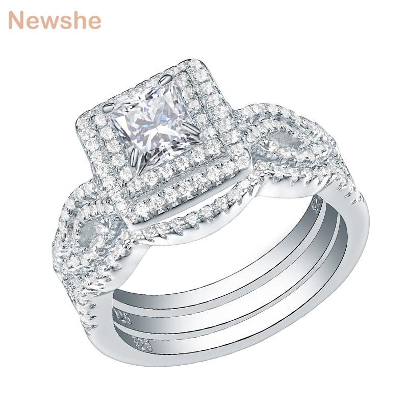 Cluster Rings She 3Pcs Wedding For Women Trendy Jewelry 2.4 Ct Princess Cut White CZ 925 Sterling Silver Engagement Ring Set JR5256, Golden;silver
Cluster Rings She 3Pcs Wedding For Women Trendy Jewelry 2.4 Ct Princess Cut White CZ 925 Sterling Silver Engagement Ring Set JR5256, Golden;silver