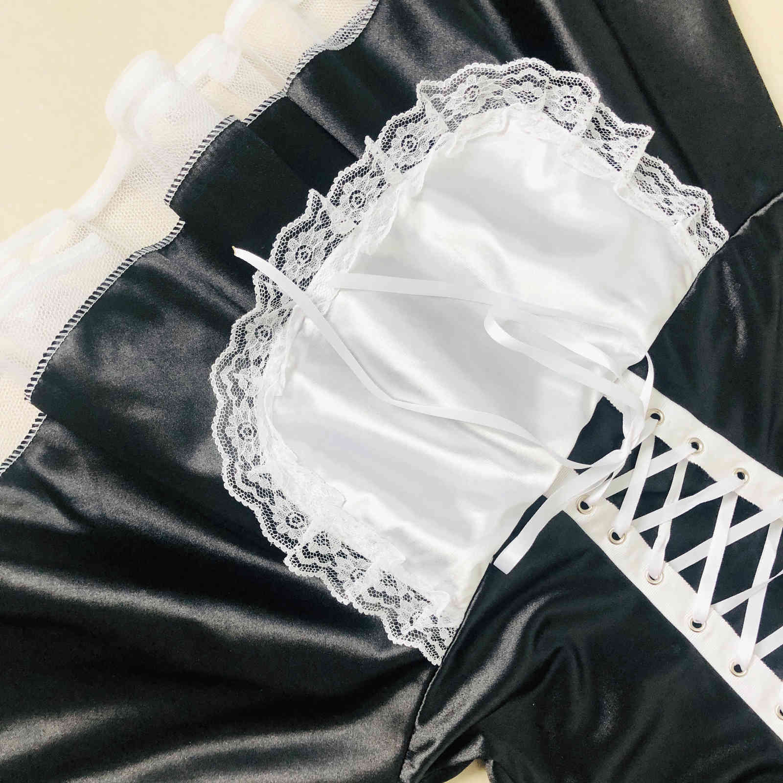 Utmeon Plus size S-6XL Sexy Costumes Women's Night French Maid Cosplay Costume For Halloween Women's Exotic Servant Dress L0407