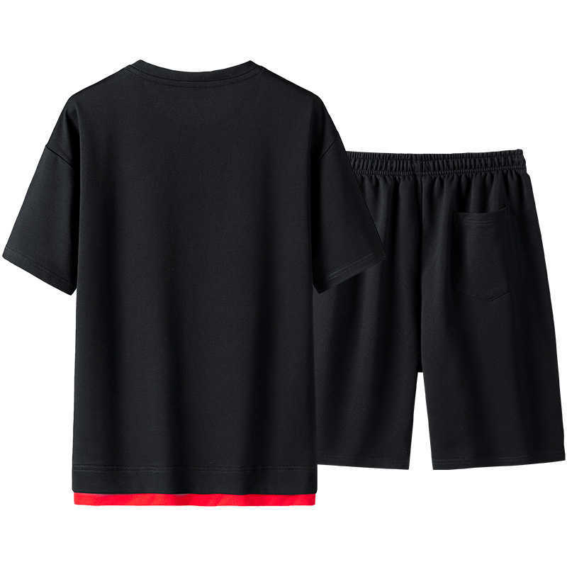 Men Casual Set Fashion Track Suit Shorts Jogger Sets 2 PCS Oversize Sweat Suit Male Sportswear Tracksuit Summer Sportsuit 210603