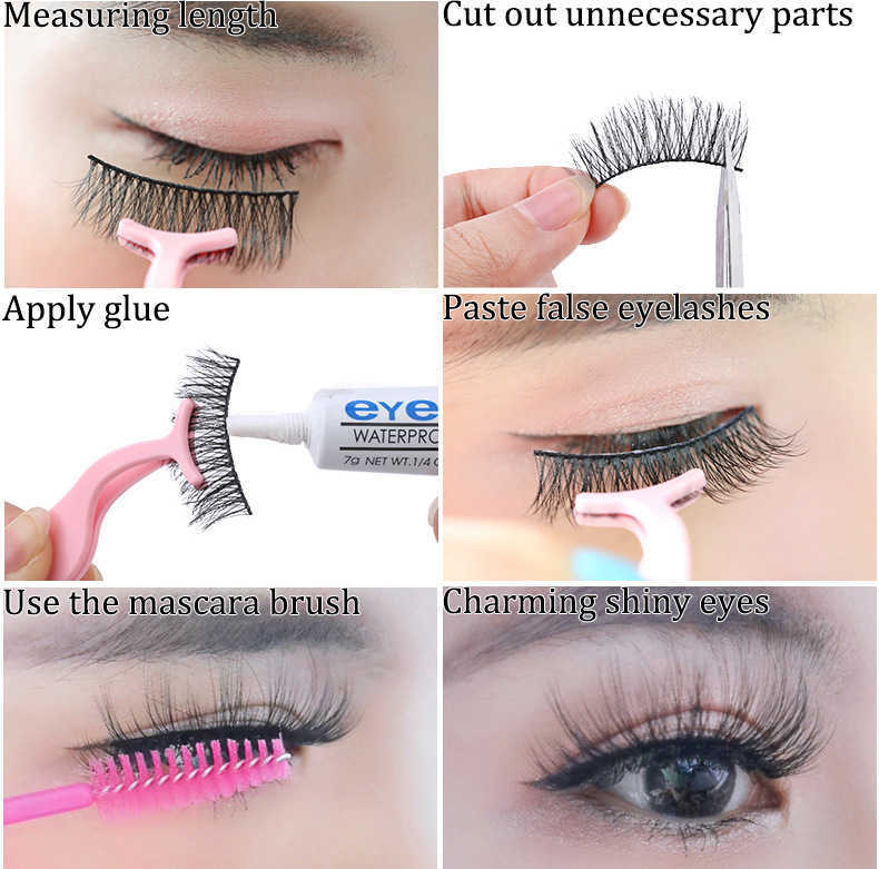 New 5 Pairs 3D Chemical Fiber Natural Long Thick Hair False Eyelashes Wispy Eye Lashes Beauty Makeup Extension Tools