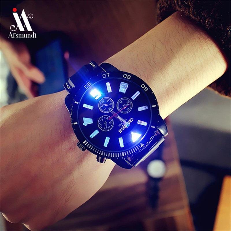 Wristwatches Men Watches Fashion 7 Color Lights Glow Men's Quartz Silicone Band Sports Big Watch Man Clock Horloges Mannen, 90336white
Wristwatches Men Watches Fashion 7 Color Lights Glow Men's Quartz Silicone Band Sports Big Watch Man Clock Horloges Mannen, 90336white