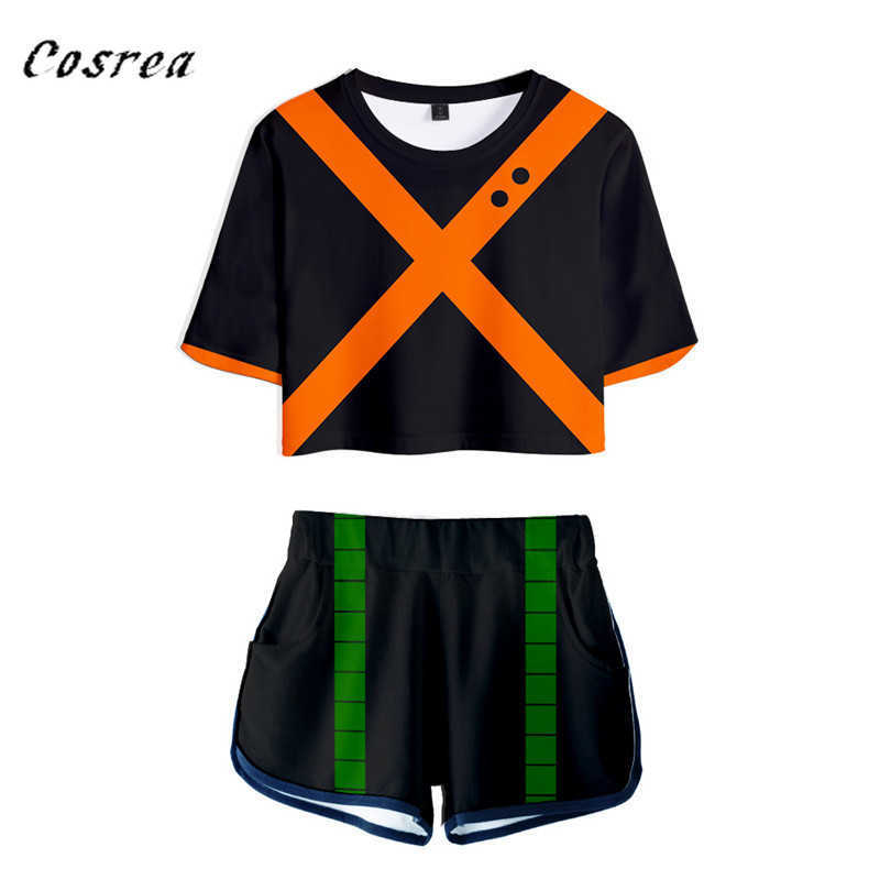 Anime My Hero Academia Cosplay Two Piece Sets Women Sexy T Shirt Shorts Boku No gym uniform Tracksuit Girls Y0913
Anime My Hero Academia Cosplay Two Piece Sets Women Sexy T Shirt Shorts Boku No gym uniform Tracksuit Girls Y0913