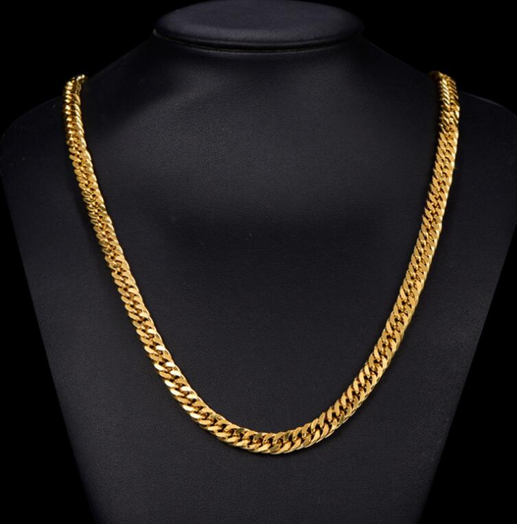 Fine wedding Jewelry 24K Real YELLOW GOLD CHAIN INISH SOLID HEAVY 8MM XL MIAMI CUBAN CURN LINK NECKLACE CHAIN Packaged Uncond