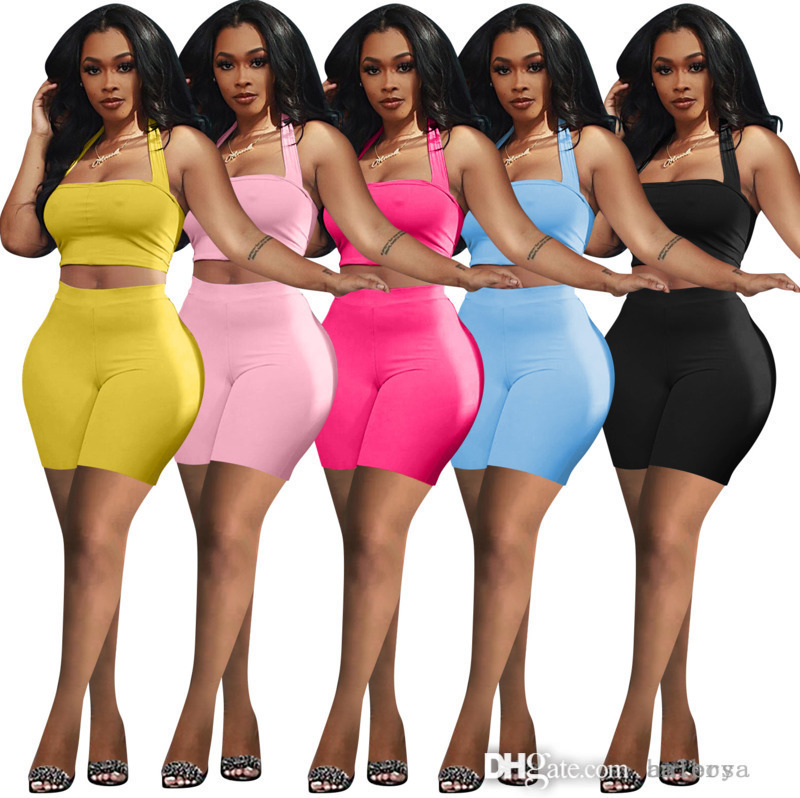 Women Tracksuits Two Piece Set Designer Outfits Sleeveless Slim Sexy Hollow Out Solid Color Hanging Neck Vest Shorts Sportwear, Yellow
Women Tracksuits Two Piece Set Designer Outfits Sleeveless Slim Sexy Hollow Out Solid Color Hanging Neck Vest Shorts Sportwear, Yellow