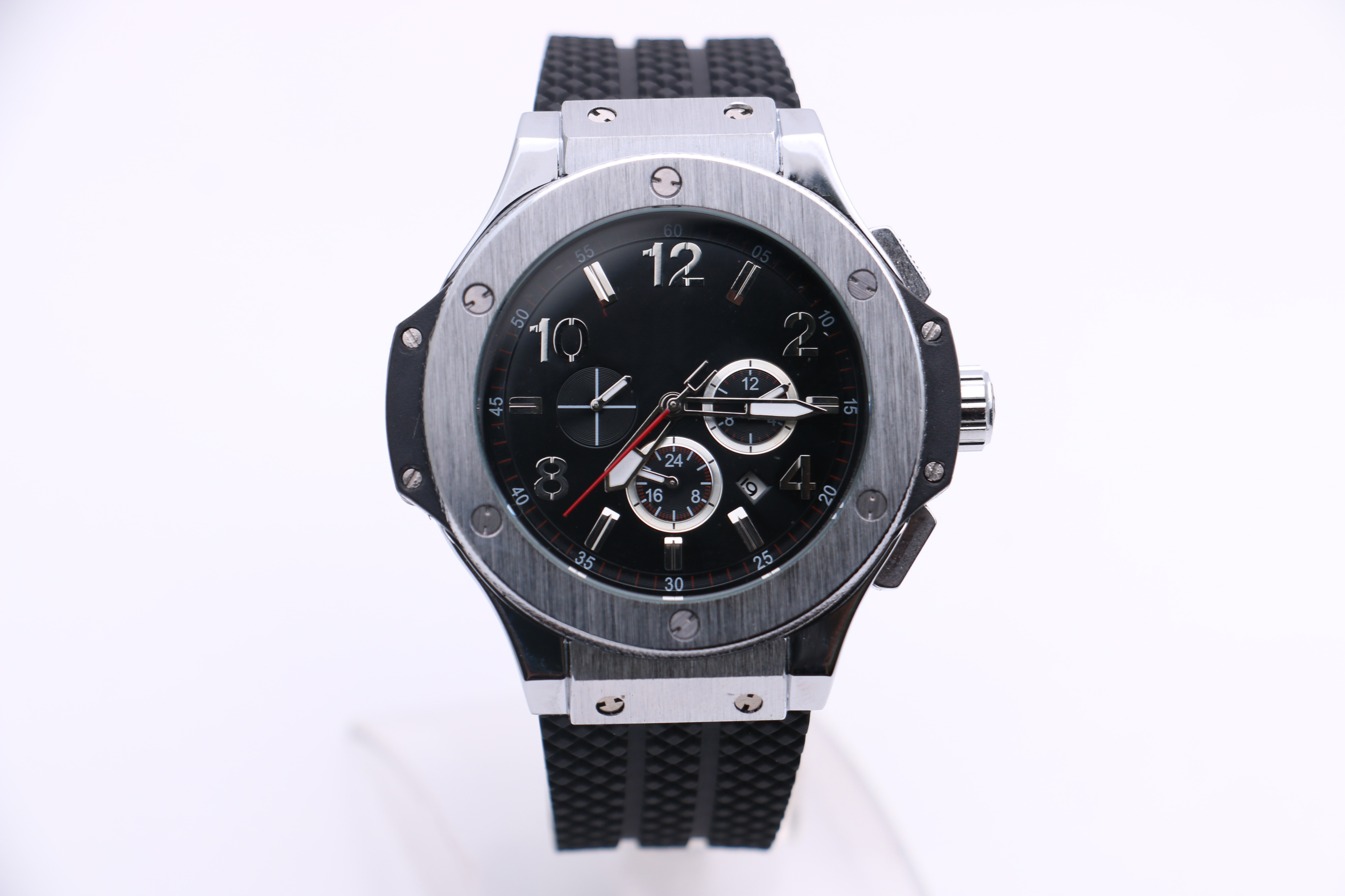 Men's Mechanical Watch NX Fashion Business Silver White Stainless Steel Case Rubber Strap Black Dial Six-Hand Multifunction Calendar 50mm, Slivery;brown
Men's Mechanical Watch NX Fashion Business Silver White Stainless Steel Case Rubber Strap Black Dial Six-Hand Multifunction Calendar 50mm, Slivery;brown