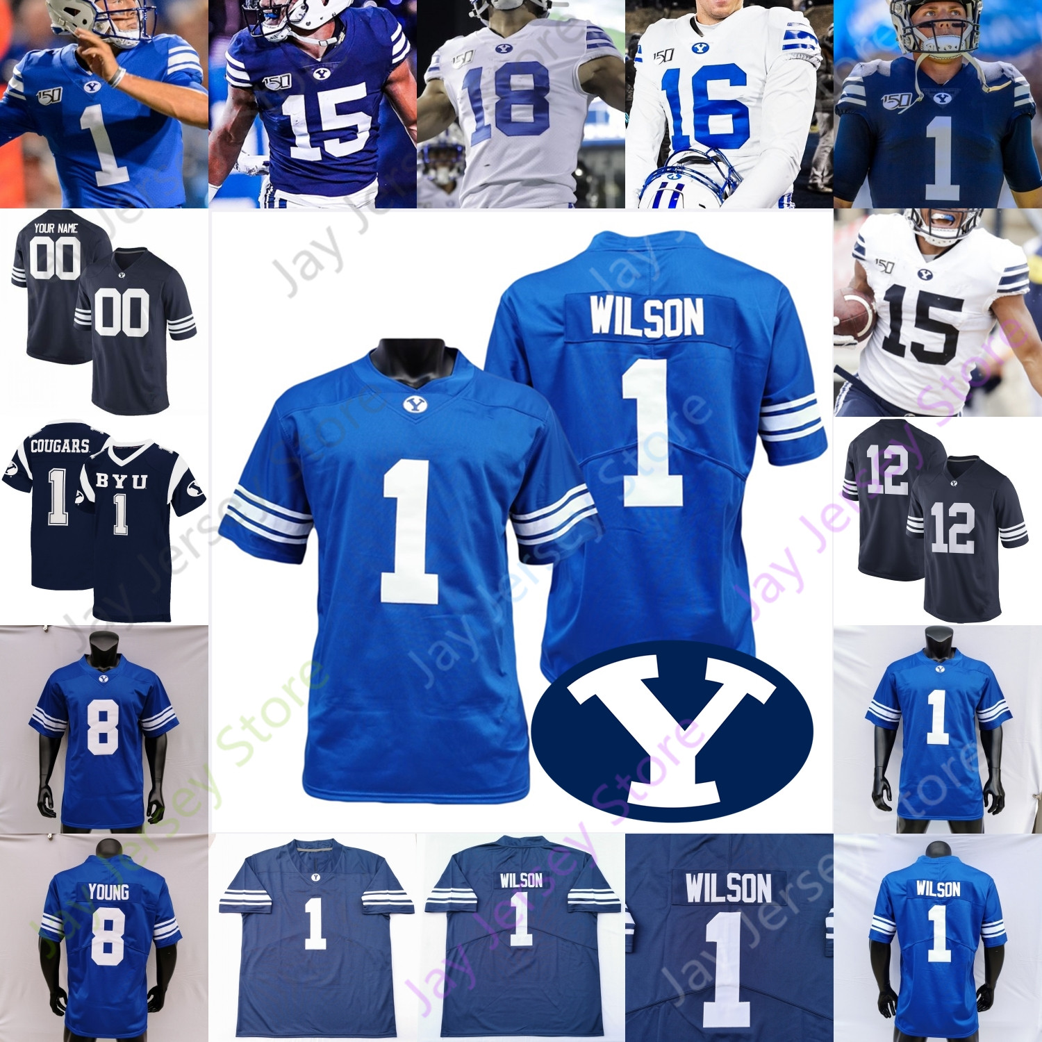 BYU Cougars Football Jersey NCAA College Jaren Hall Zach Wilson Christopher Brooks Hill Young Bywater Epps Nacua Tooley Nelson Roberts Katoa Davis Cosper Rex Holker, White i
BYU Cougars Football Jersey NCAA College Jaren Hall Zach Wilson Christopher Brooks Hill Young Bywater Epps Nacua Tooley Nelson Roberts Katoa Davis Cosper Rex Holker, White i