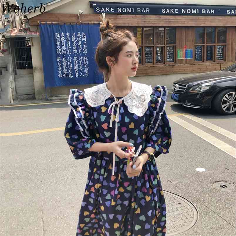 Elegant Cute Derss Women's Summer Puff Short Sleeve Heart Print Contrast Color Mid-calf Dresses Female Vestidos De Mujer 210519, Deep blue
Elegant Cute Derss Women's Summer Puff Short Sleeve Heart Print Contrast Color Mid-calf Dresses Female Vestidos De Mujer 210519, Deep blue