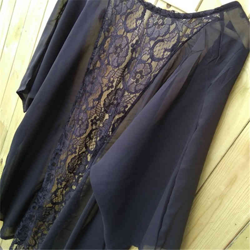 Arrivals Chiffon Beach Cape Robe de Plage Women wear Lace Sexy Poncho Swimsuit Coverup Saida Praia #Q119 210420