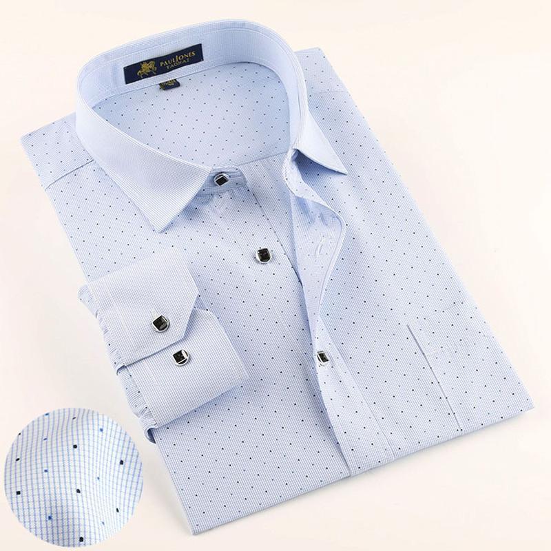 Korean Style Slim Fit Men's Casual Contrast Color Shirts Patchwork Printed Soft And Comfortable Design