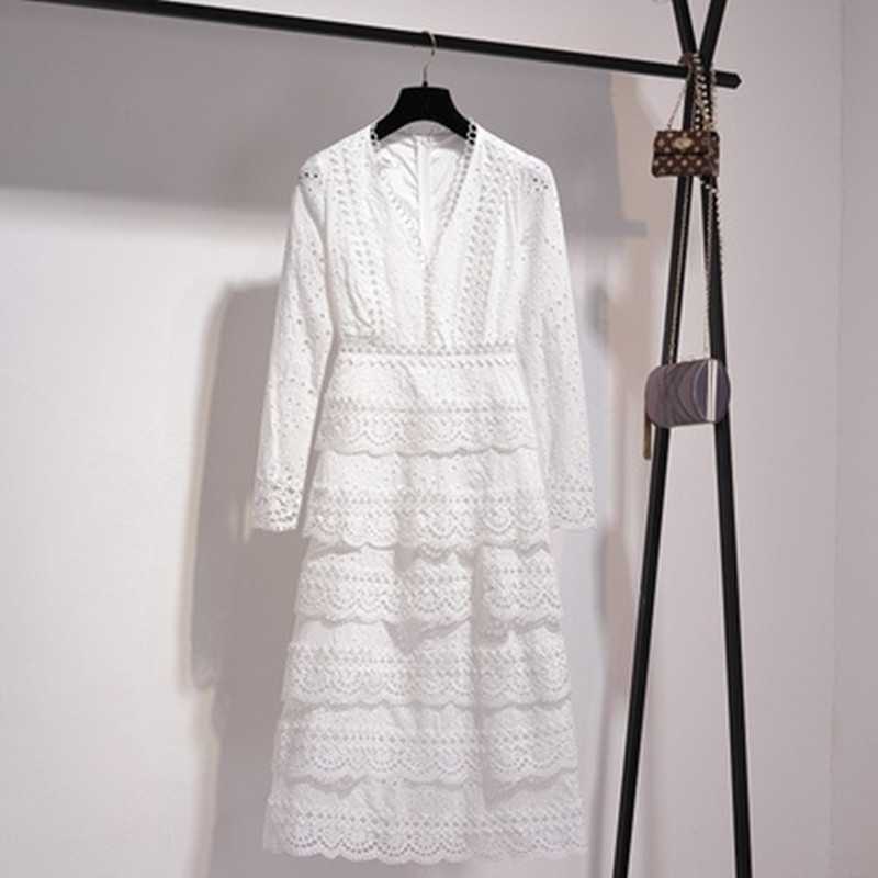 Elegant Ruffles V-neck Long Sleeve White Lace Party Dress Women High Quality Vacation Bohemian Beach S-XXL 210525, Picture color
Elegant Ruffles V-neck Long Sleeve White Lace Party Dress Women High Quality Vacation Bohemian Beach S-XXL 210525, Picture color