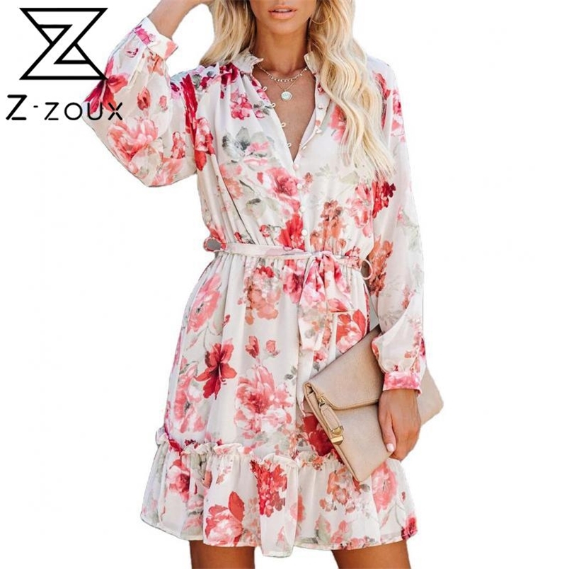 Women Dress Bandage Vintage Long Sleeve Printing Plus Size Sexy Flowers es Fashion 210513