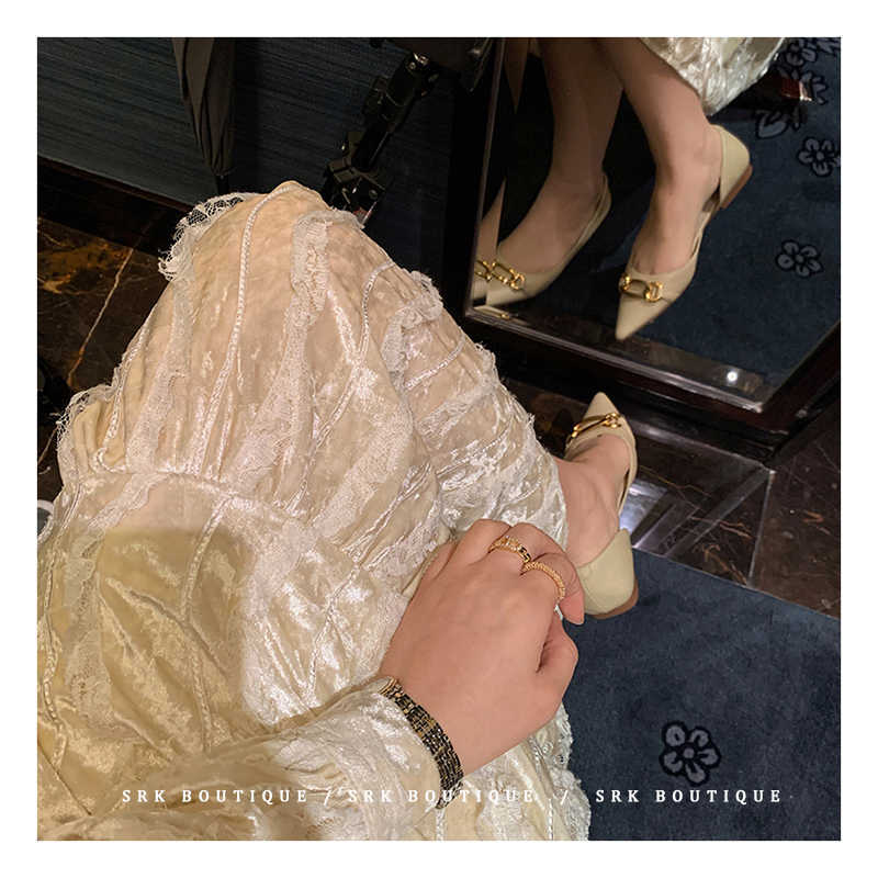 Yedinas Vintage Lace Long Dress Women Stand Collar Vestidos With Belt Ladies Diamond Velvet Dresses Spun Yarn Elegant Robe Femme 210527