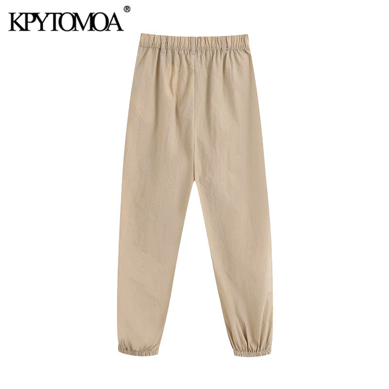 Women Chic Fashion High Waisted Cozy Pants Zipper Fly Elastic Hem Female Ankle Trousers Pantalones Mujer 210420