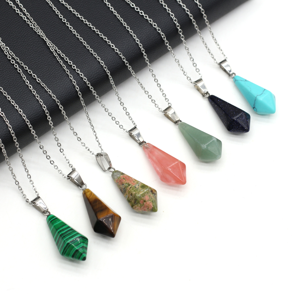 Natural stone Tiger Eye Stone Turquoise Opal Pendant Necklaces for Women Reiki Heal Crystal Pendulum Charms Necklace
Natural stone Tiger Eye Stone Turquoise Opal Pendant Necklaces for Women Reiki Heal Crystal Pendulum Charms Necklace