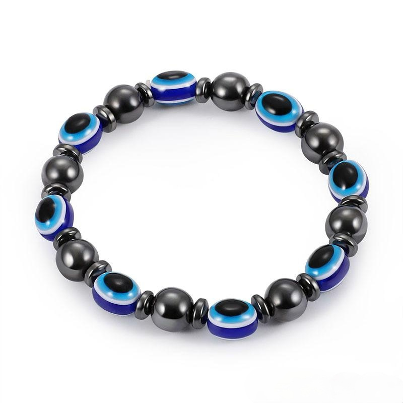 Magnetic Hematite Blue Evil eye Bracelet women Power Healthy Black Gallstone Beaded chains Bangle
Magnetic Hematite Blue Evil eye Bracelet women Power Healthy Black Gallstone Beaded chains Bangle