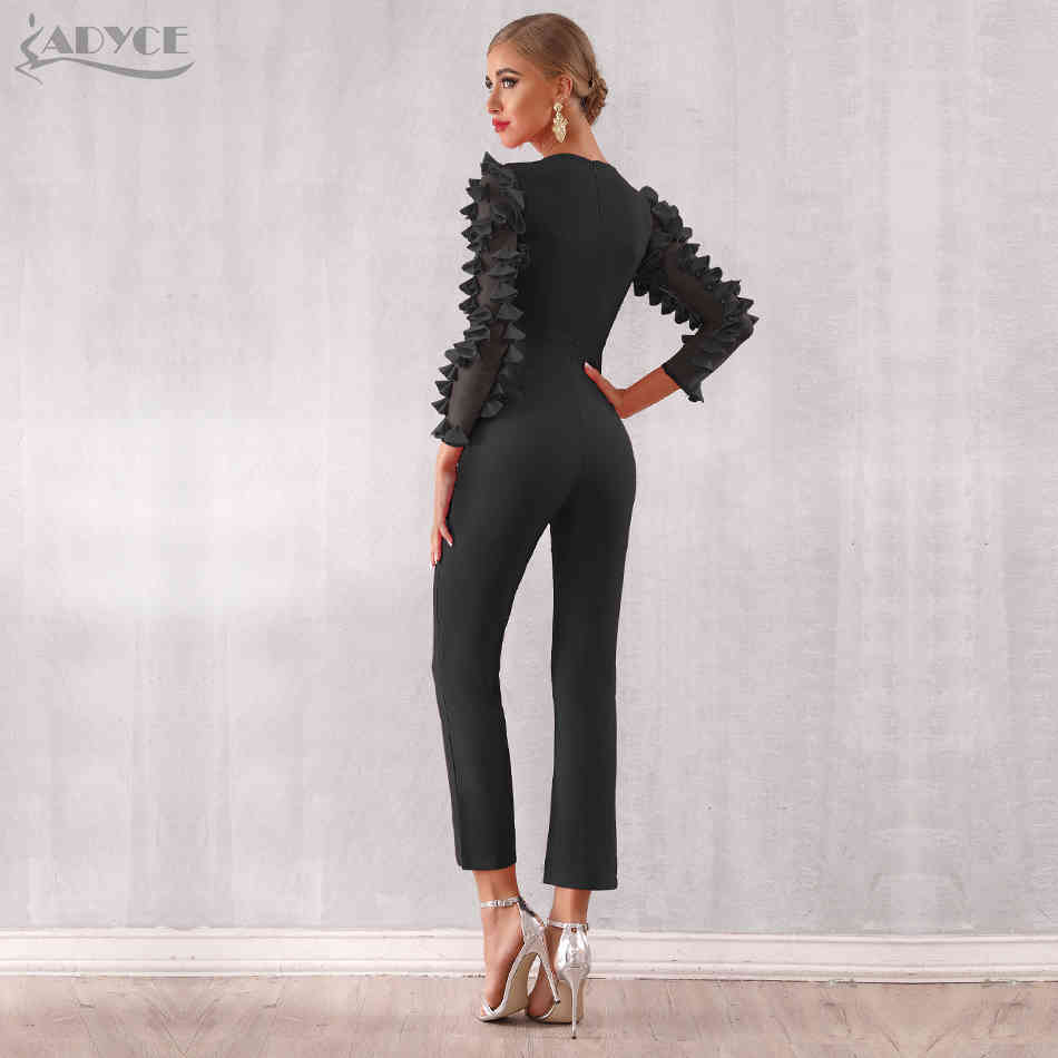 Celebrity Runway Jumpsuits For Women Summer Sexy Rose Red Lace Hollow Out Long Jumpsuit Bodycon Club 210423