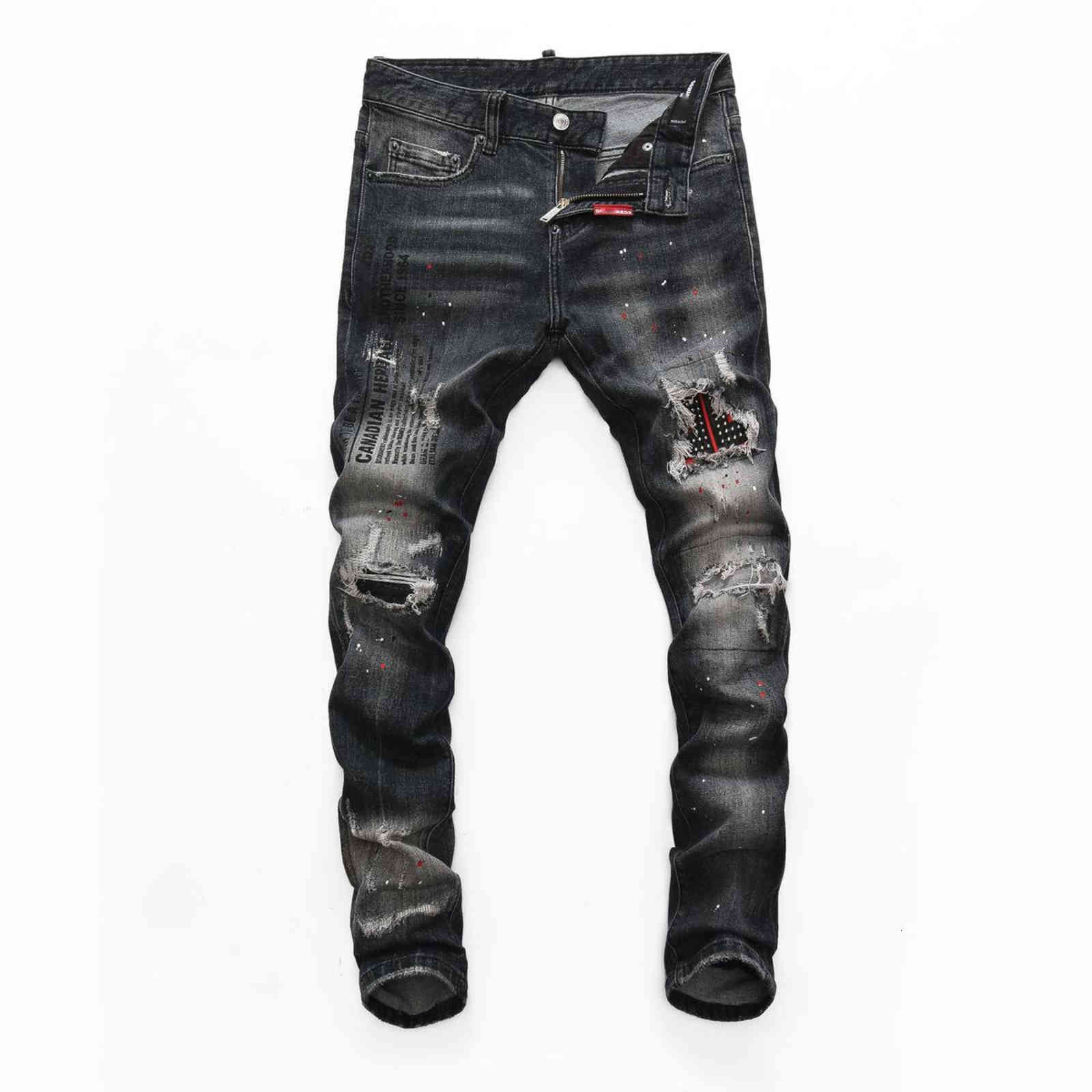 European Style Dsq Italy Brand Men Jean Rivet Leather Stitching Pant Slim Biker Denim Trouser Hole Pants s for, Blue
European Style Dsq Italy Brand Men Jean Rivet Leather Stitching Pant Slim Biker Denim Trouser Hole Pants s for, Blue