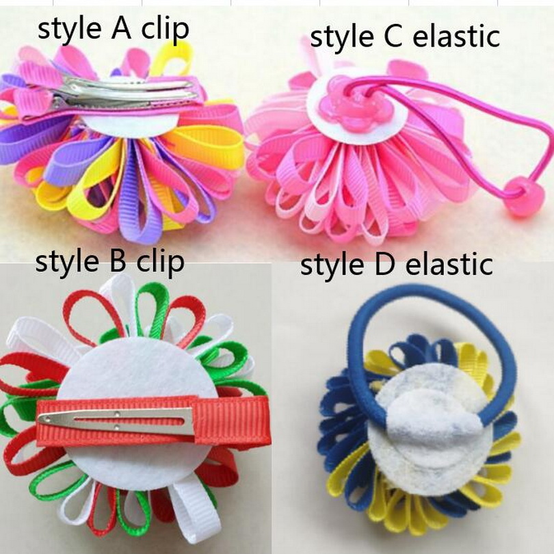 Flowers Balls Loopy Ribbon Bowknot Hair Accessories Bows Clips Girl Kids Ponytail Holde Elastic Hairbands Bobbles Ties Hairpins HD3236