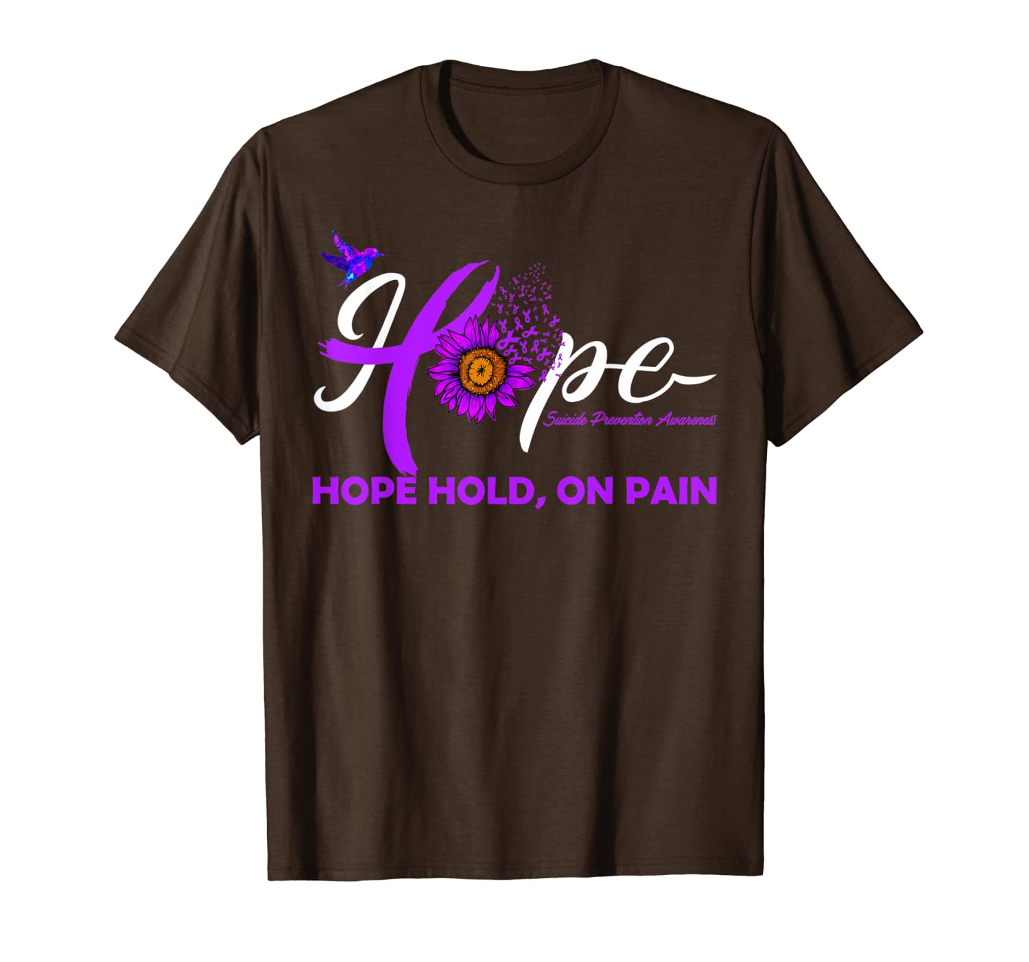 hope hold on pain ends shirt suicide prevention awareness, White;black