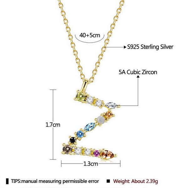 Chains 2021 Sold S925 Letter Necklace 26 Letters Color Zircon Collarbone Chain Gold And Silver Jewelry For Female
Chains 2021 Sold S925 Letter Necklace 26 Letters Color Zircon Collarbone Chain Gold And Silver Jewelry For Female