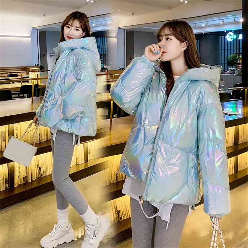 Winter Pink Coats Vintage Fashion Hooded Parkas Harajuku Jacket Women Shinny Padded Cotton Coat Casual Kawaii Warm Outwears 210517, White
Winter Pink Coats Vintage Fashion Hooded Parkas Harajuku Jacket Women Shinny Padded Cotton Coat Casual Kawaii Warm Outwears 210517, White
