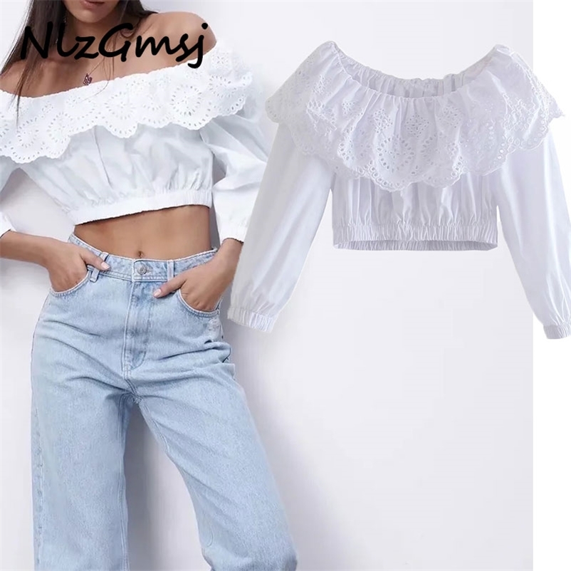 Blouse Woman Cutwork Embroidery Crop Top Female Fashion Long Puff Sleeve Summer Women 03 210628, As picture
Blouse Woman Cutwork Embroidery Crop Top Female Fashion Long Puff Sleeve Summer Women 03 210628, As picture