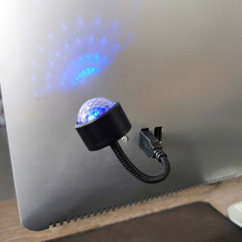 USB Lamps LED Night Light Atmosphere Party DJ Disco Music Lamp Vehicle Voice Control Atmospheres Bulb Car Lights Truck Decoration Bulbs Colorful Laser