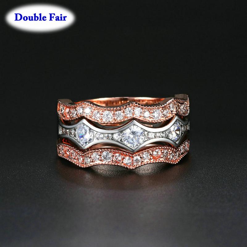 Wedding Rings 3 Ring Set High Grade CZ Stone For Women Crystal Women's Jewelry Rose Gold Color Drop DWYG064, Slivery;golden
Wedding Rings 3 Ring Set High Grade CZ Stone For Women Crystal Women's Jewelry Rose Gold Color Drop DWYG064, Slivery;golden