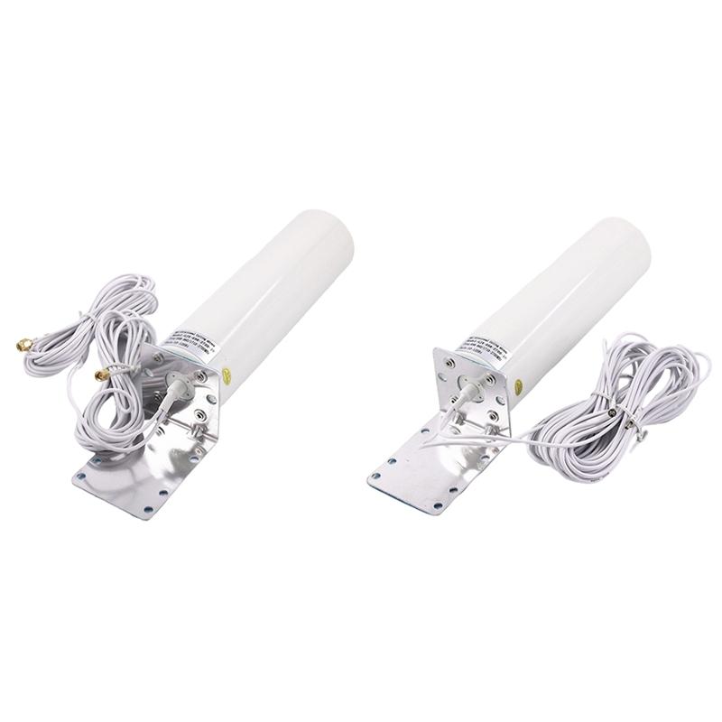 

WiFi Antenna 4G LTE Antena SMA 12DBi Omni Antenne Male 5M Dual Cable 2.4GHz For B315 E8372 E3372 ZTE Routers Cell Phone Mounts & Holders, White