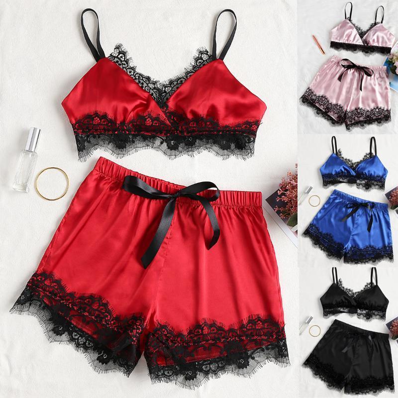 Bras Sets Women Sexy Satin Lace Sleepwear Babydoll Lingerie Nightdress Pajamas Set 2pcs Nightwear Exotic, Black
Bras Sets Women Sexy Satin Lace Sleepwear Babydoll Lingerie Nightdress Pajamas Set 2pcs Nightwear Exotic, Black