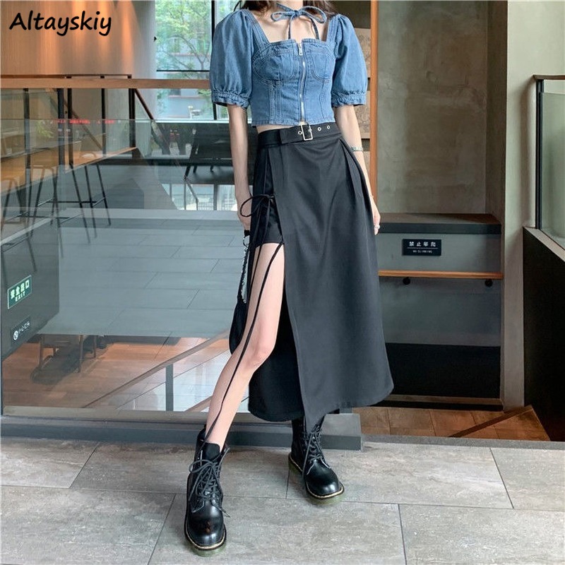 Women Skirts Streetwear High Waist Side Slit Bow Retro Sexy Irregular Summer Elegant New Fashion Design A-Line Womens Solid Hot, Black
Women Skirts Streetwear High Waist Side Slit Bow Retro Sexy Irregular Summer Elegant New Fashion Design A-Line Womens Solid Hot, Black