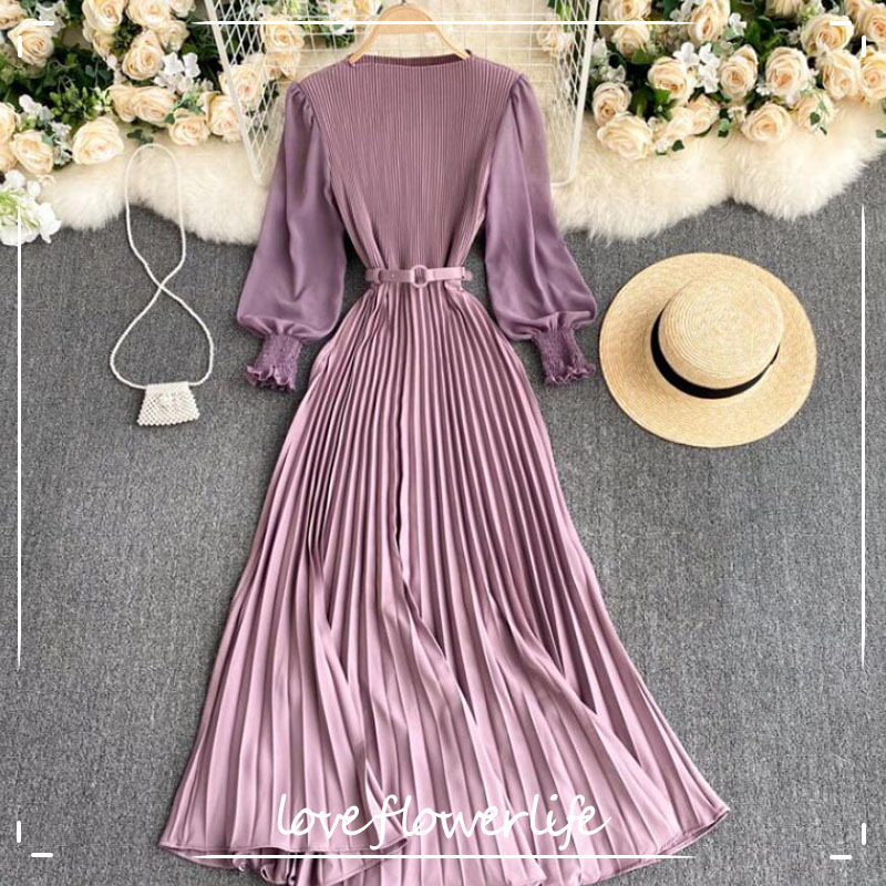 Elegant Dress Women O-neck Slim High Waist Solid Purple Pleated Long Dress Fashion Spring Long Sleeve Vintage Party Dress 210521, Claret
Elegant Dress Women O-neck Slim High Waist Solid Purple Pleated Long Dress Fashion Spring Long Sleeve Vintage Party Dress 210521, Claret