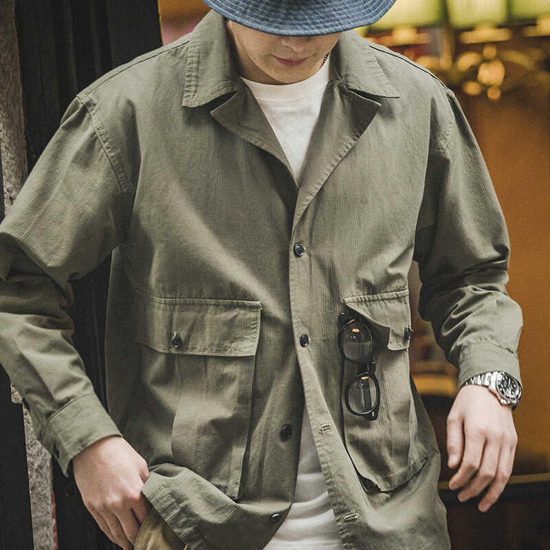 Maden M65 Jackets For Men Army Green Oversize Denim Jacket Military Vintage Casual Windbreaker Solid Coat Clothes Retro Loose 210923 B4