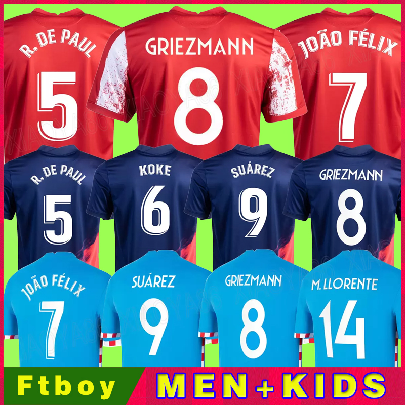 21 22 GRIEZMANN Atletico soccer jerseys JOÃO FÉLIX 2021 2022 M.LLORENTE KOKE SAUL SUAREZ Correa Carrasco LEMAR camiseta football shirt uniforms men + kids kit sets, Away
21 22 GRIEZMANN Atletico soccer jerseys JOÃO FÉLIX 2021 2022 M.LLORENTE KOKE SAUL SUAREZ Correa Carrasco LEMAR camiseta football shirt uniforms men + kids kit sets, Away