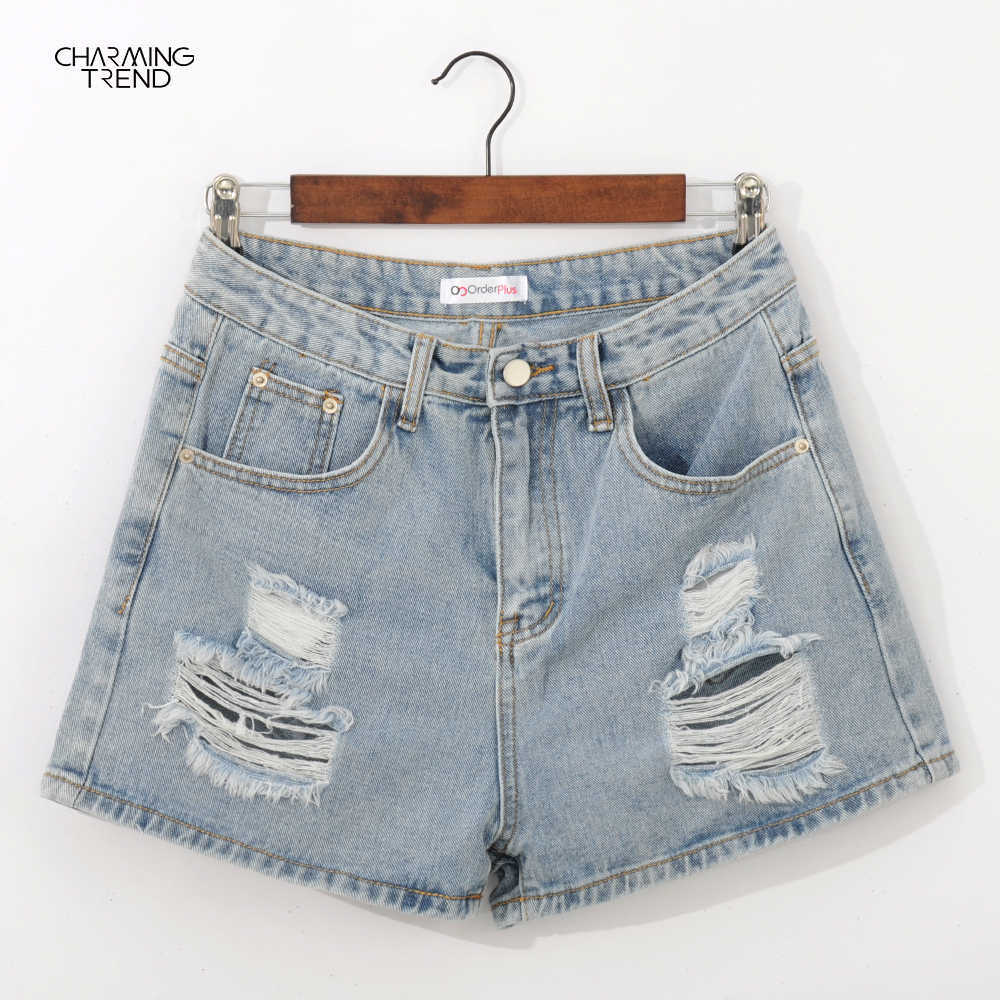 Summer Casual Shorts Female High Waist Fashion Women's Denim Boyfriend Style 210611