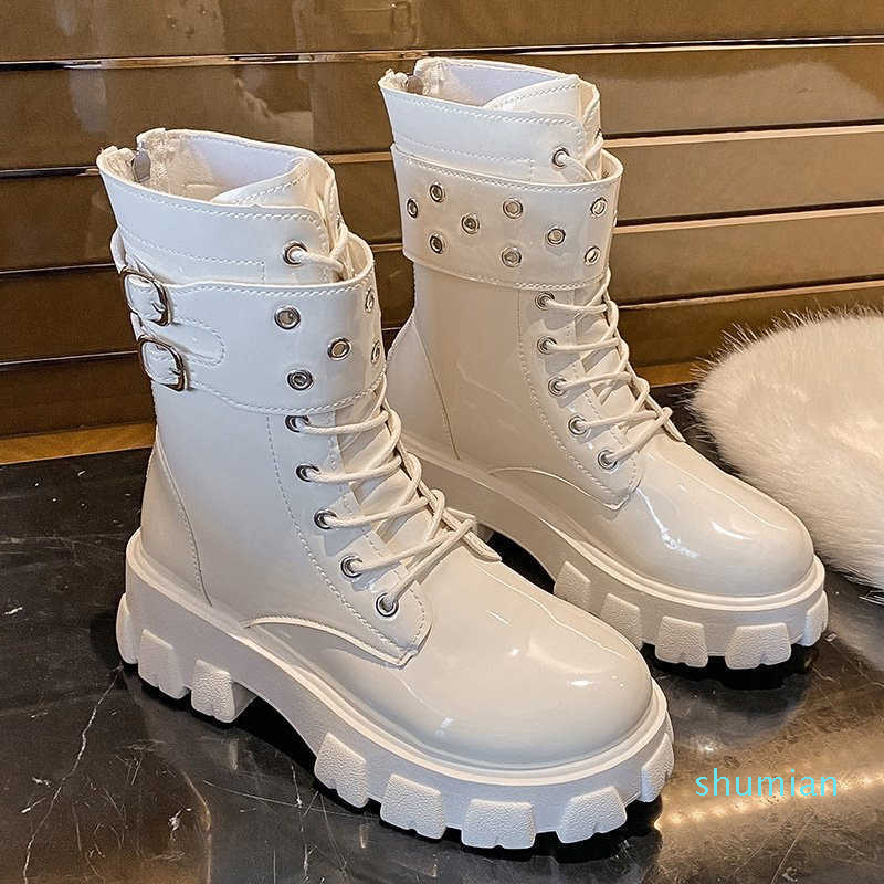 2021 New INS Buckle Strap Mid-Calf Boots British Style Female Autumn Thick Bottom Motorcycle Boots Women Plush Round Toe Botas, Black
2021 New INS Buckle Strap Mid-Calf Boots British Style Female Autumn Thick Bottom Motorcycle Boots Women Plush Round Toe Botas, Black