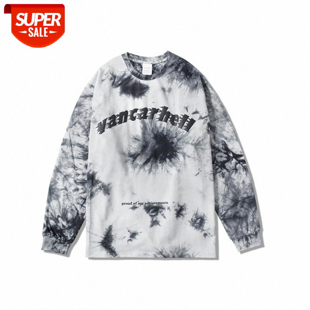 Dark romantic tie-dye letter printing long-sleeved T-shirt men's loose round neck bottoming shirt #3i50, White;black
Dark romantic tie-dye letter printing long-sleeved T-shirt men's loose round neck bottoming shirt #3i50, White;black