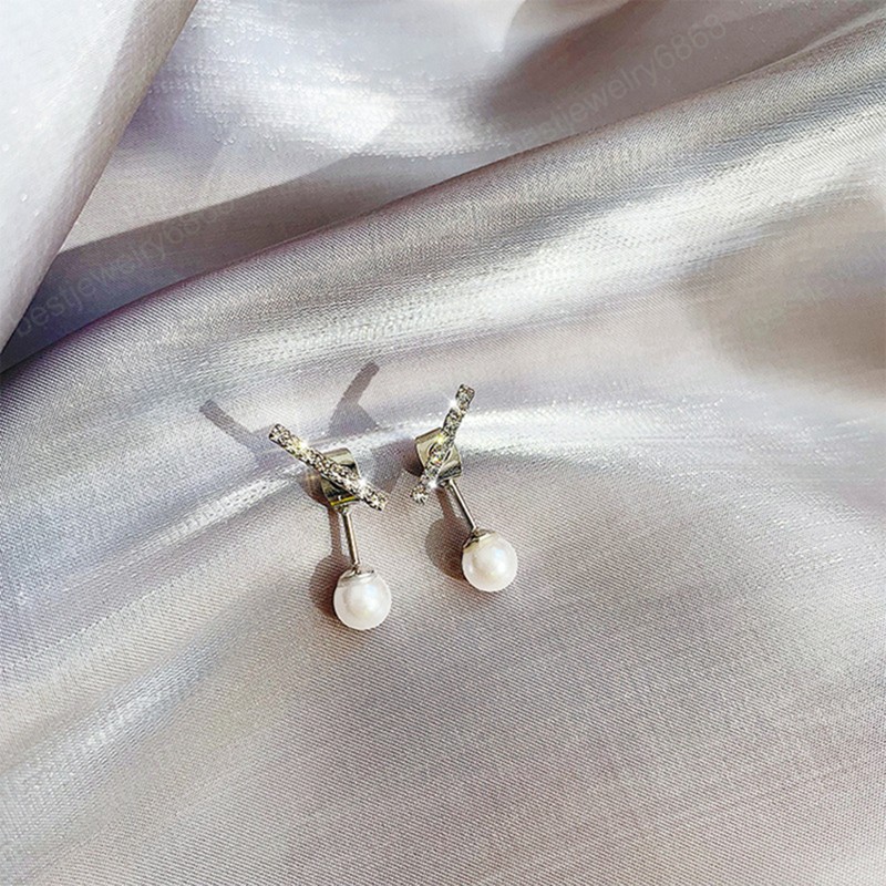 Fashion Female Elegant Cute Pearl Earring Korea Charm Gold Vintage Earrings For Women Wedding Gift Jewelry Accessories