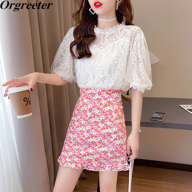 Summer Sweet Short Puff sleeve White Lace Shirt and Floral Printted Mini Skirt Two-piece sets Female Ladies Outfits 210525, Purple
Summer Sweet Short Puff sleeve White Lace Shirt and Floral Printted Mini Skirt Two-piece sets Female Ladies Outfits 210525, Purple