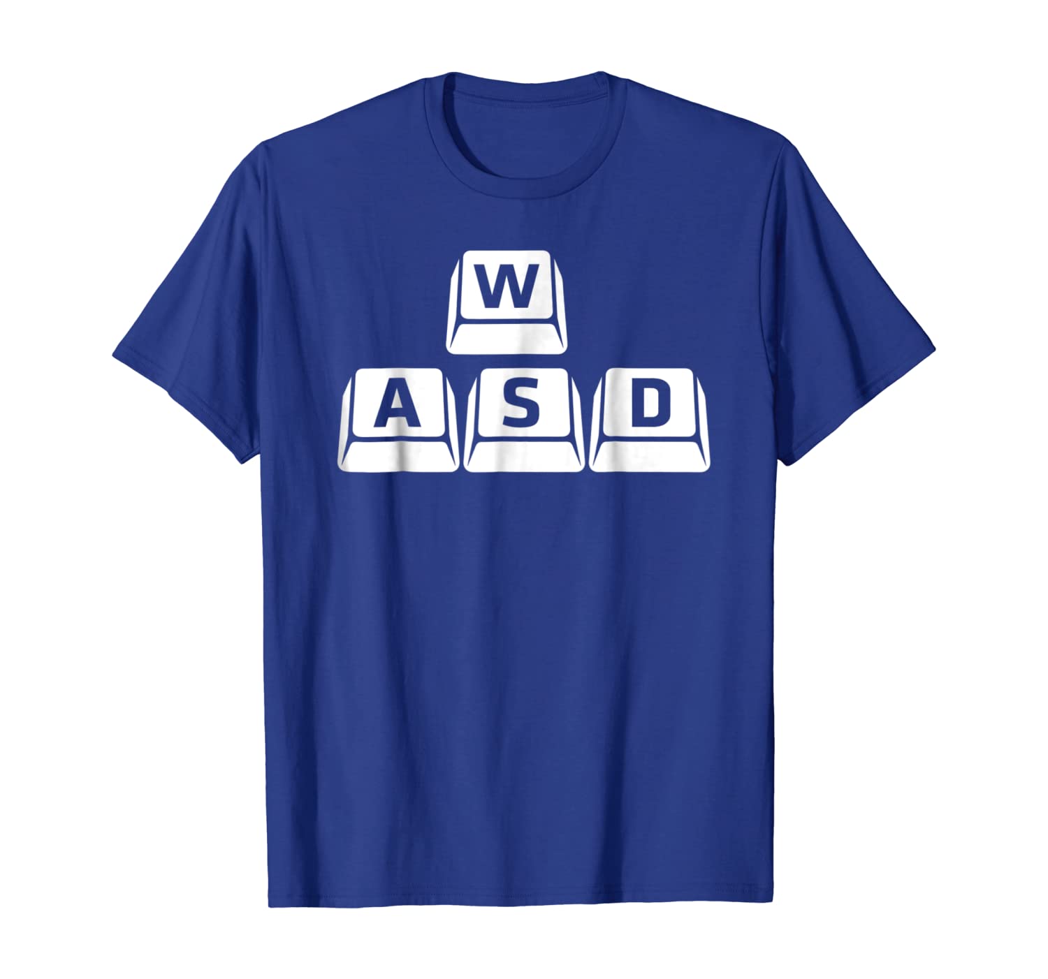 WASD Keys T-Shirt Computer Keyboard Gamer Gift Shirts, White;black