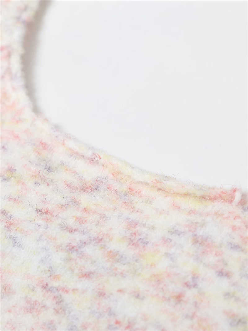 Elegant Women Pink Sweaters Tank Fashion Ladies O-Neck Knitted tops Streetwear Female Chic Vest Sweet Girl Tanks 210527