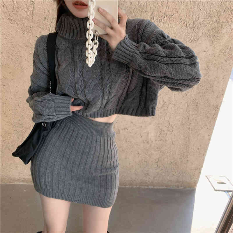 skirt Autumn Winter Two Outfits For Women Knitted Pullover Crop Top + High Waist Bodycon Mini 2 Piece Set Ensemble Femme 2FK4, Black
skirt Autumn Winter Two Outfits For Women Knitted Pullover Crop Top + High Waist Bodycon Mini 2 Piece Set Ensemble Femme 2FK4, Black
