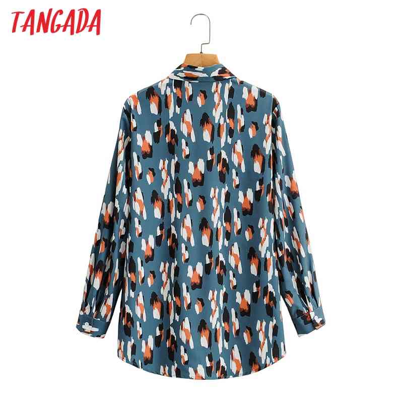 Women Colorful Leopard Shirt Turn Down Collar Long Sleeve Chic Female Casual Tops Blusas 1F174 210416