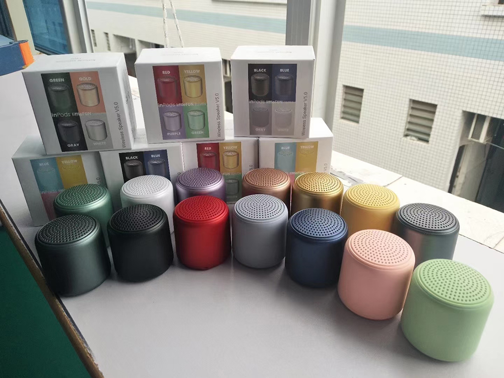 Inpods Tws BT mini Speakers with Subwoofer Wireless Portable Extra Bass Stero Waterproof Support TF Card Usb Macaron Speaker