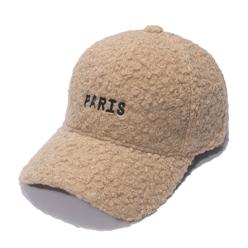 Lamb Wool Hat Womens Autumn and Winter Korean Style Fashionable Casual Paris Letter Embroidery Warm Peaked Cap Plush Baseball Cap No. 1, Khaki
Lamb Wool Hat Womens Autumn and Winter Korean Style Fashionable Casual Paris Letter Embroidery Warm Peaked Cap Plush Baseball Cap No. 1, Khaki