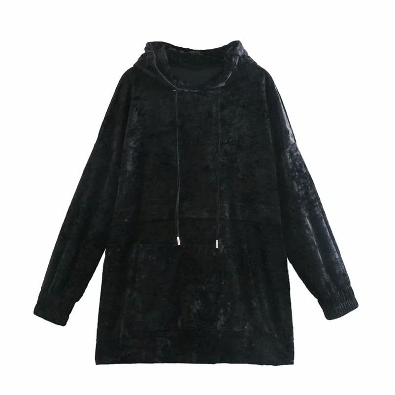 Spring hooded sweater loose gold diamond velvet does not pick people to cover the flesh and look thin 210524, Black
Spring hooded sweater loose gold diamond velvet does not pick people to cover the flesh and look thin 210524, Black