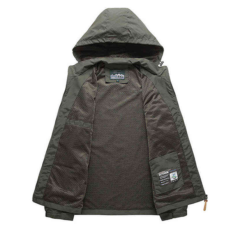Men Waterproof Jackets Hooded Coats Male Outdoor Outwears Windbreaker Windproof Spring Autumn Jacket Fashion Clothing Coat LM090 211110