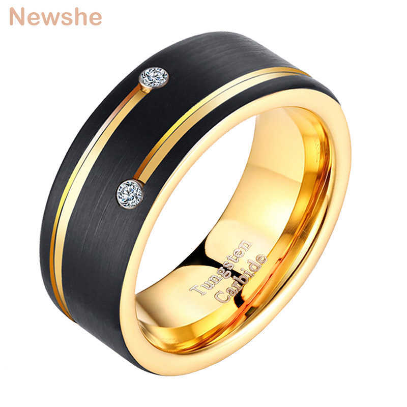 she Mens Tungsten Carbide Ring Black and Golden Color 8mm Wedding Band Men AAA Cubic Zirconia Jewelry Size 9-13 TRX044
she Mens Tungsten Carbide Ring Black and Golden Color 8mm Wedding Band Men AAA Cubic Zirconia Jewelry Size 9-13 TRX044